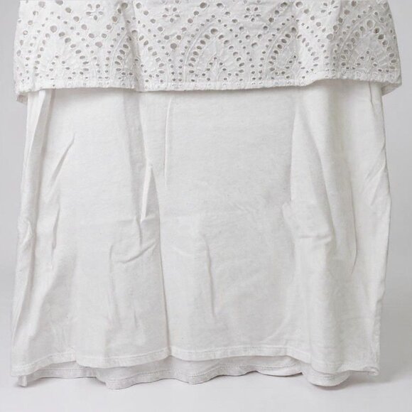 J.Jill White Eyelet Layered Sleeveless Top Detailed Cutout Pattern Medium - Picture 4 of 8